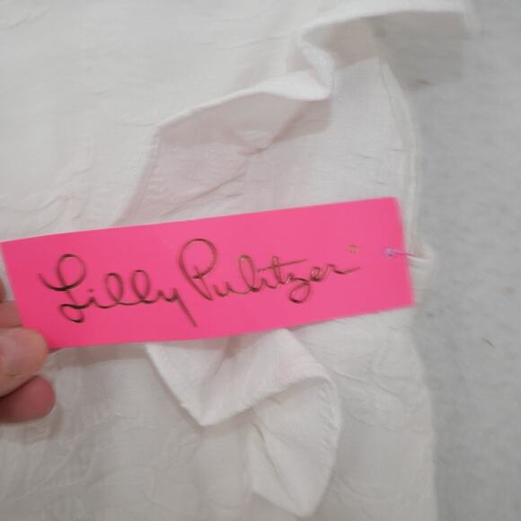 NEW Lilly Pulitzer Martha Short Romper White Pineapple Pucker Jacquard Size 8 - Picture 5 of 9